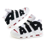 Air More Uptempo Alb/Negru/Rosu